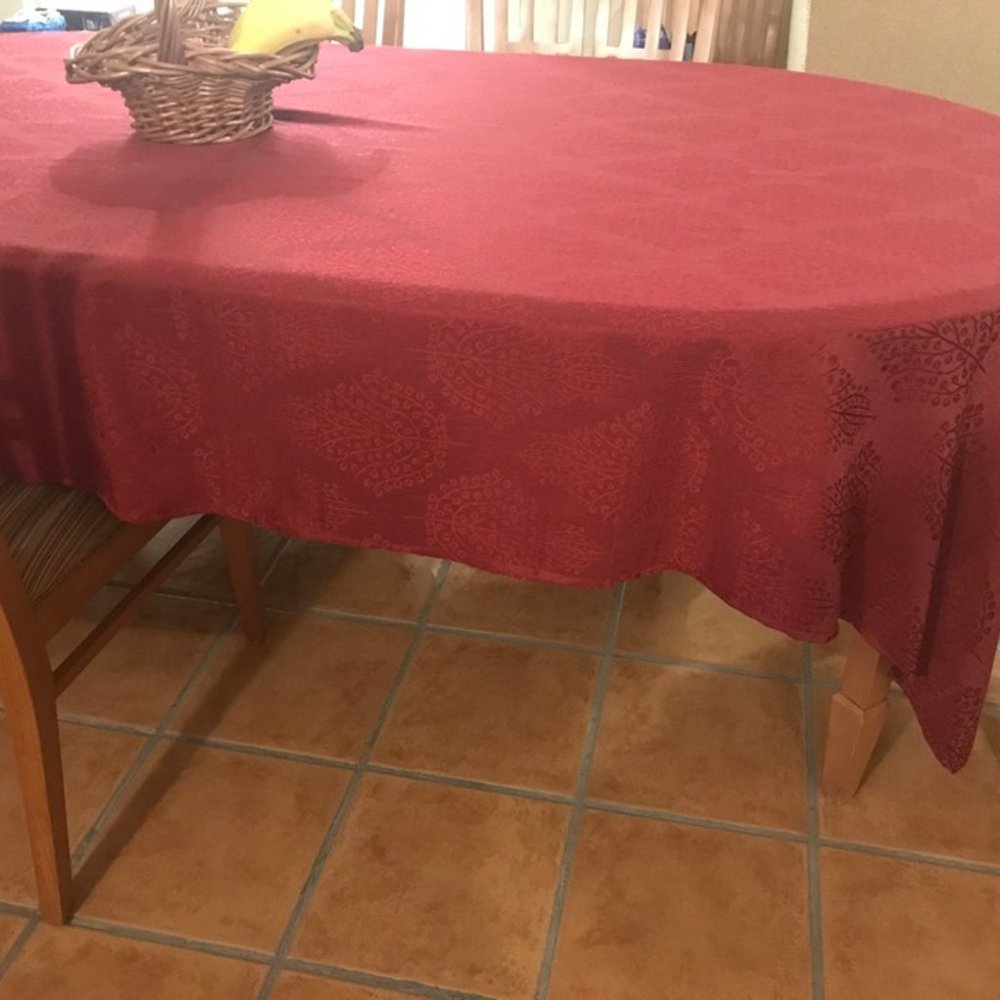 Cuisinart Damask Spice Tree Stain-Resistant Microfiber Tablecloth - Picture 2 of 8
